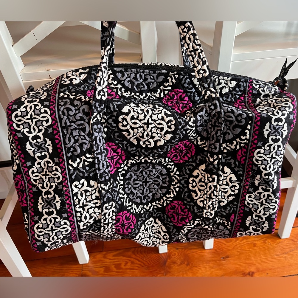 Vera Bradley duffel in Canterbury magenta